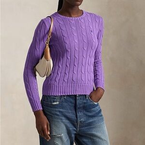 Purple Cable Knit Sweater
